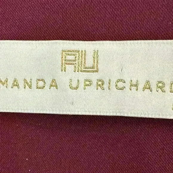 AMANDA UPRICHARD Merlot Colored Sleeveless V-Neck Popover Tie Waist Dress Size S - Picture 3 of 11